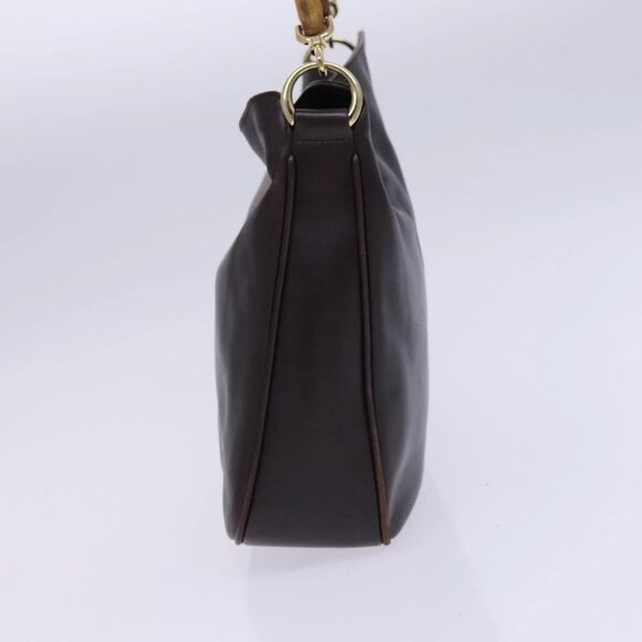 GUCCI Bamboo Hand Bag Leather 2way Brown Gold - Picture 5 of 15